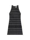 Courrèges Checked-pattern A-line Mini Dress In Black