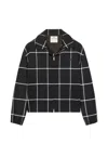 Courrèges Checked-pattern Bomber Jacket In Black