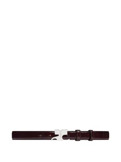Courrèges Cherry Logo Buckle Belt In Burgundy
