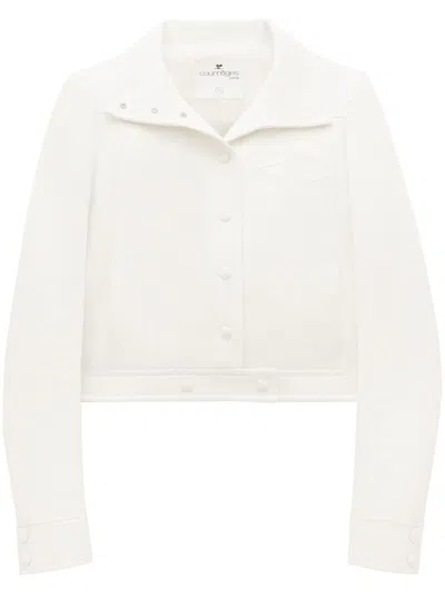 Courrèges Chest Logo-patch Shirt Jacket In White