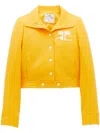 Courrèges Faux-leather Press-stud Jacket In Yellow