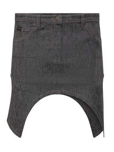 Courrèges Courreges Chic High-waisted Mini Skirt In Gray