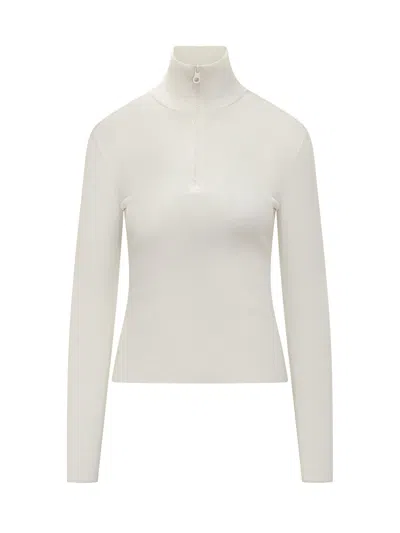 Courrèges Courreges Chic Zip-up Knit Sweater For Fw25 In White