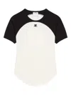 Courrèges Circle Contras T-shirt Woman Black And White In Multi
