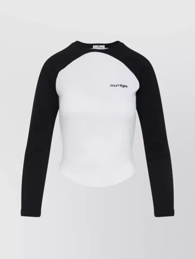COURRÈGES CIRCLE CONTRAST LS T-SHIRT