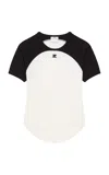 Courrèges Circle Contrast Cotton Jersey T-shirt