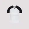 Courrèges Circle Contrast White And Black Cotton T-shirt In White