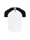 Courrèges Circle Contrast White And Black Cotton T-shirt In White