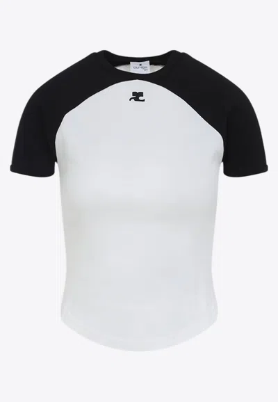 COURRÈGES CIRCLE CONTRAST T-SHIRT