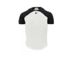 Courrèges Circle Contrast White And Black Cotton T-shirt In White