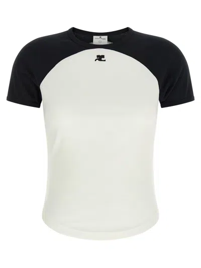 Courrèges Courreges Women Cotton T-shirt With Contrasting Circle In White