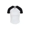 Courrèges Circle Contrast White And Black Cotton T-shirt In Animal Print