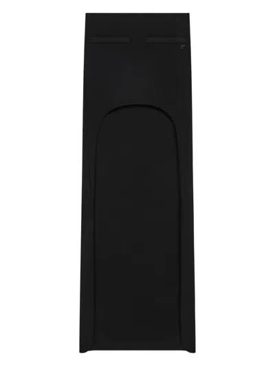 Courrèges Circle-edged Knitted Asymmetric Skirt In Black