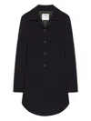 Courrèges Circle Heritage Crepe Coat Clothing In Black