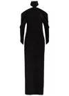 Courrèges Circle Mockneck Crepe Gown In Black
