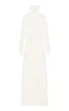 Courrèges Circle Mockneck Crepe Gown In White