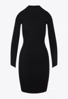 Courrèges Courreges Circle Rib Mini Dress Women In Black