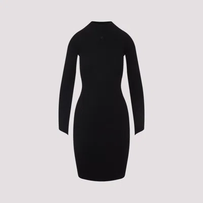 Courrèges Courreges Circle Rib Mini Dress In Black