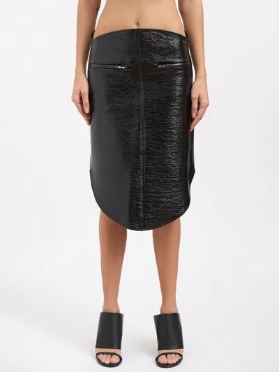Courrèges Courregès Circle Vinyl Skirt In Black