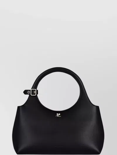 Courrèges Circular Top Handles Tote Bag With Buckle Detail