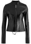 Courrèges Black Cotton Jacket With High Collar And Zip In Black
