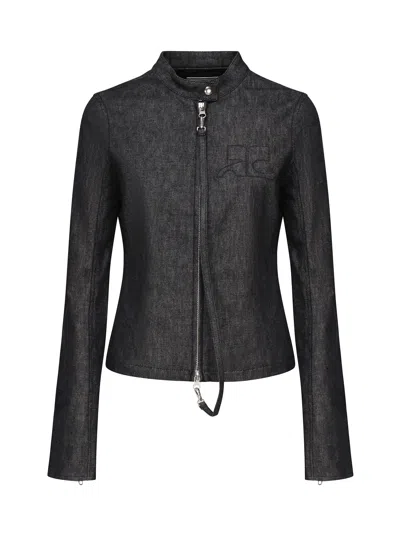 Courrèges City Denim Jacket In Black