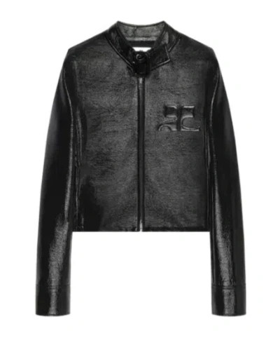 Courrèges City Logo-embossed Jacket In Black
