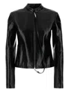 Courrèges Courreges Black Stretch Vynil Jacket In Black