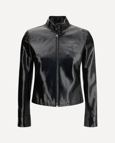 Courrèges City Vinyl Jacket In Black