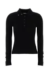 Courrèges Fitted Ribbed Long-sleeve Top With Unique Collar In Black