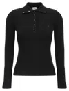 Courrèges Courreges Black Viscose Blend Polo Shirt In Black