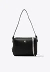 Courrèges Rectangular Black Calf Leather Clutch With Detachable Straps In Black