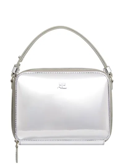 Courrèges Cloud Logo-plaque Shoulder Bag In Silber