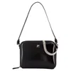 Courrèges Cloud Chained Naplack Purse - Courreges - Leather - Black In Black