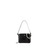 Courrèges Mini Chained High-shine Purse In Black