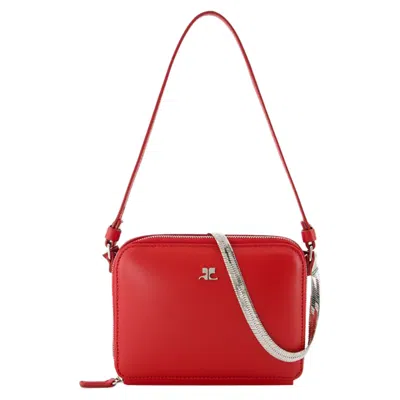 COURRÈGES CLOUD CHAINED PURSE - COURREGES - LEATHER - RED
