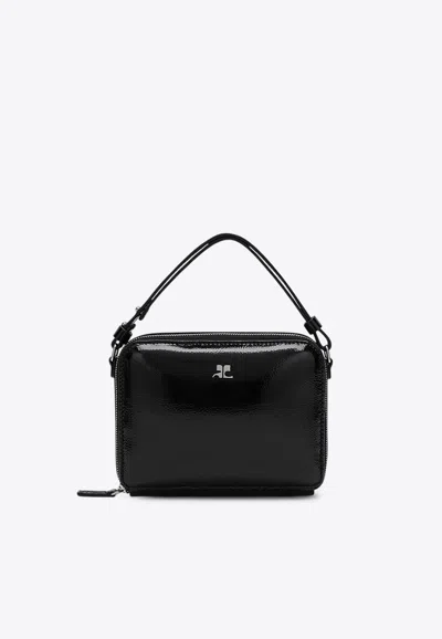 Courrèges Cloud Naplak Leather Top Handle Bag In Black