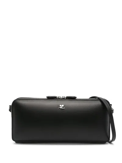 Courrèges Leather Cloud Reflex Shoulder Bag In Black