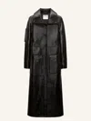Courrèges Heritage Vinyl Faux-leather Trench Coat In Black