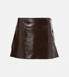 Courrèges Burgundy Reedition Vinyl Miniskirt In Brown