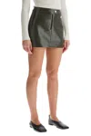 Courrèges Reedition Vinyl Mini Skirt In Camouflage Green (khaki)