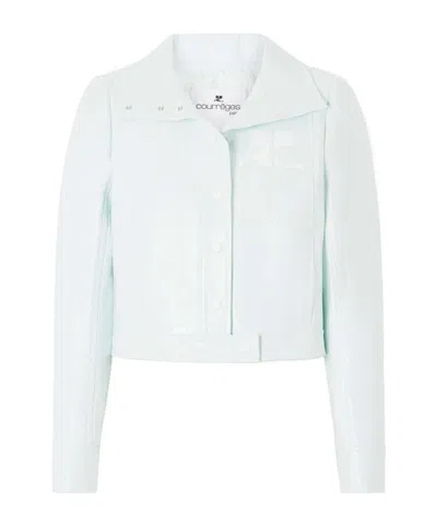 Courrèges Coated Cotton-blend Jacket In White