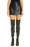 Courrèges Coated Stretch Cotton Miniskirt In Black/black
