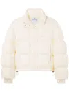 Courrèges Logo-embroidered Cropped Puffer Jacket In White