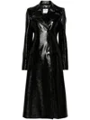 Courrèges Heritage Vinyl Faux-leather Trench Coat In Black