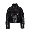 Courrèges Shiny Black Down Jacket In Black