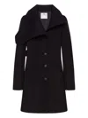 Courrèges Heritage Wool Coat Woman Black In Black