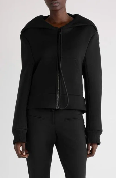 Courrèges Cocoon Bonded Cotton Blend Jacket In Black