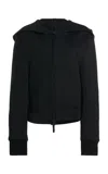 Courrèges Cocoon Bonded Crepe Jersey Jacket In Black