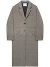 Courrèges Cocoon Checked Coat In Black
